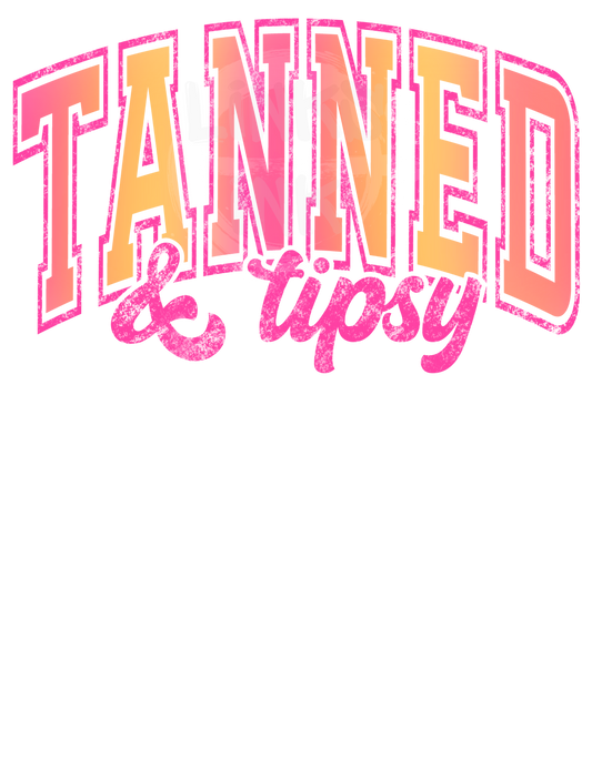 Tanned & Tipsy - Pink and Orange